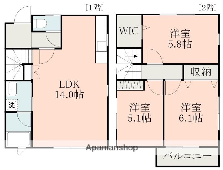 熊本県菊池郡大津町大字森(一戸建)の賃貸物件戸建ての間取り