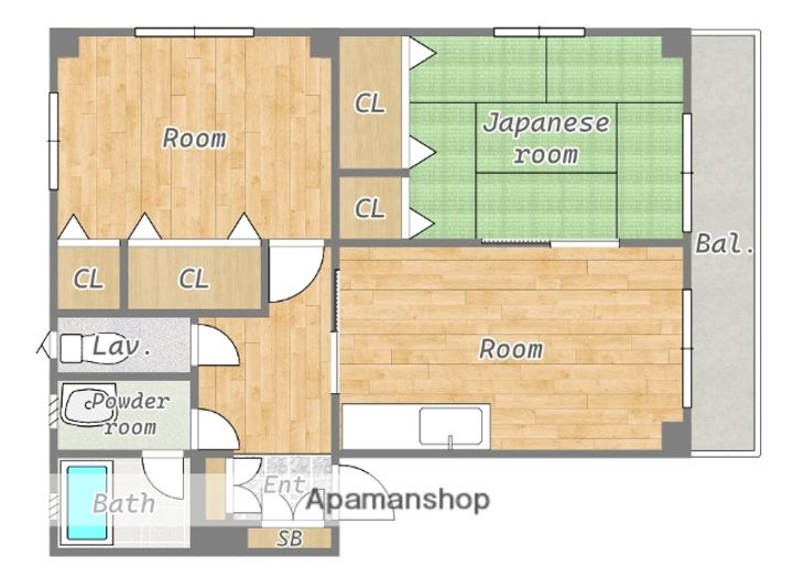 熊本県熊本市南区八幡7丁目の賃貸アパートの間取り