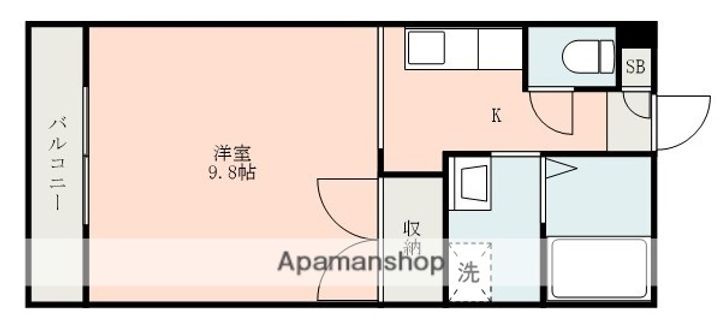 熊本県熊本市北区飛田2丁目の賃貸アパートの間取り