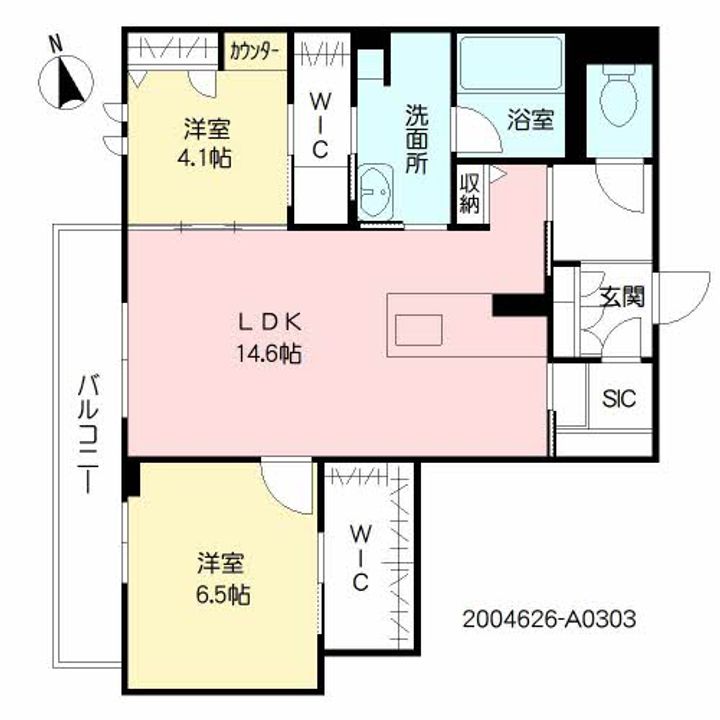 熊本県熊本市北区楠8丁目の賃貸マンションの間取り