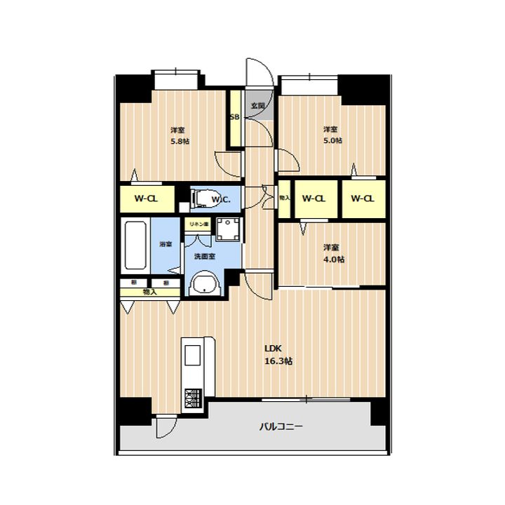 熊本県菊池郡菊陽町大字津久礼の賃貸マンションの間取り