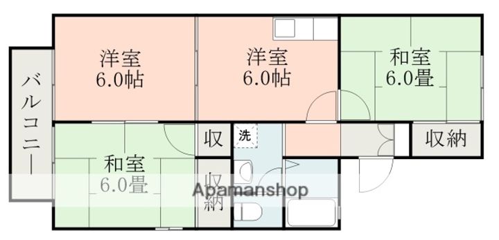 熊本県熊本市西区上代3丁目の賃貸アパートの間取り