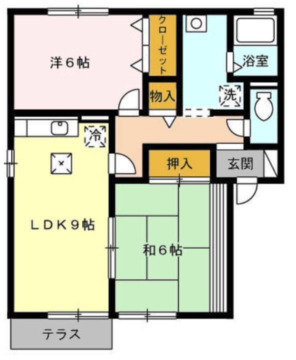 パークサイドヴィラ E棟101の間取り