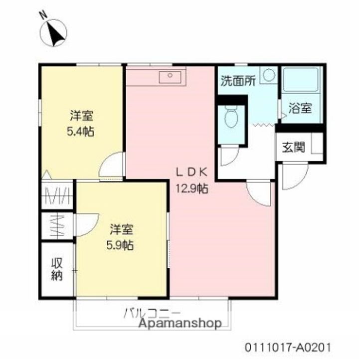ルミエール高畑 Aの間取り