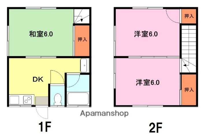 岩本アパート鶴崎 (ブラウン)7の間取り