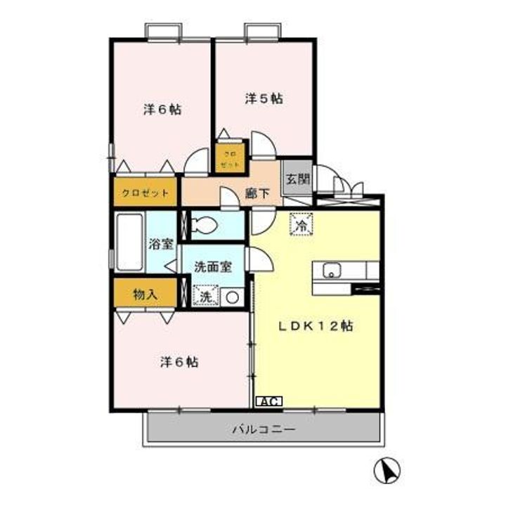 グランドール A棟の間取り
