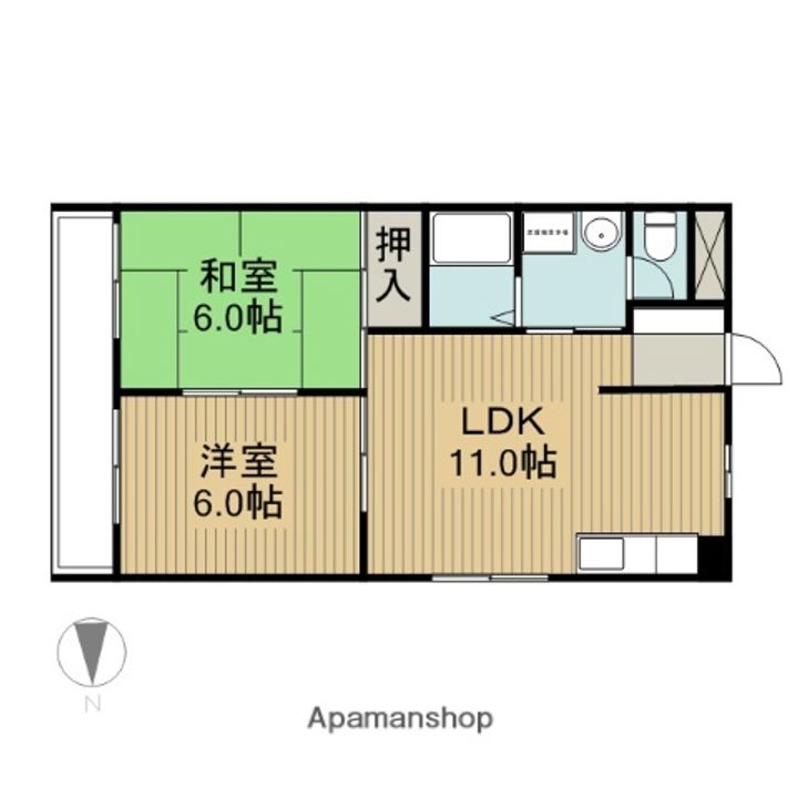 渡辺コーポⅡ207の間取り