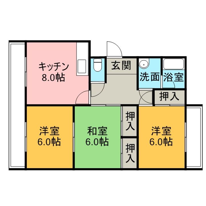 サンビラ竹の内の間取り