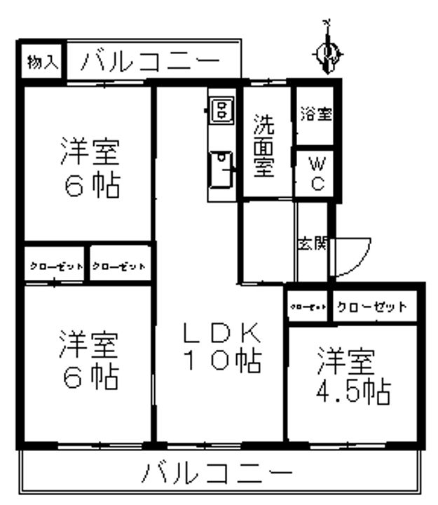 おかたコーポの間取り