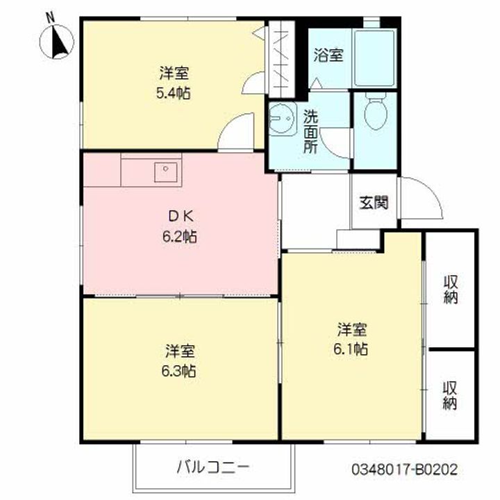 ラポワール横田 B棟の間取り