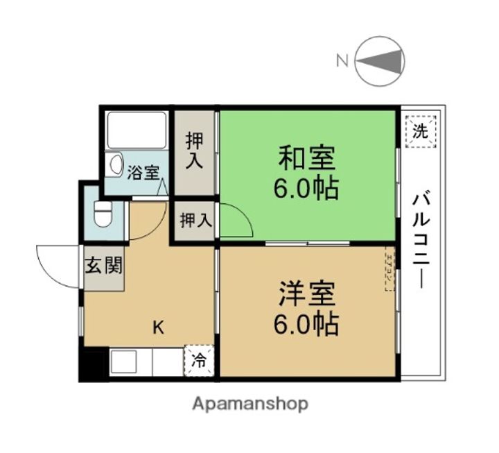 アメニックス賀来Ⅱ303の間取り