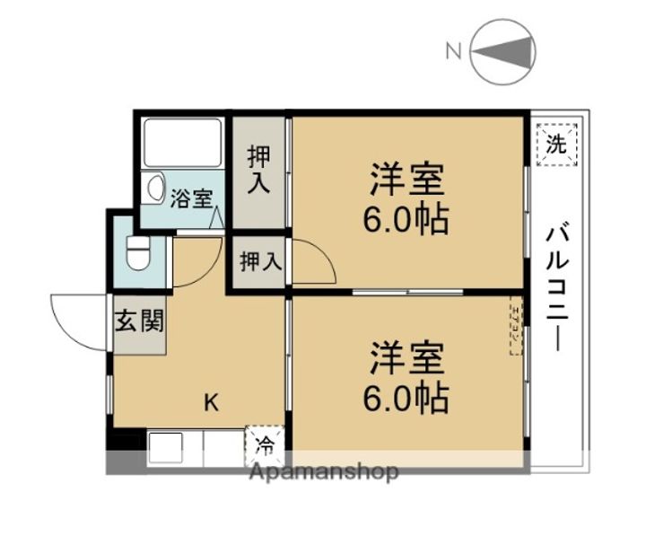 アメニックス賀来Ⅱ305の間取り