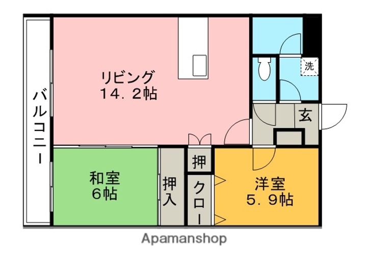 エントラーダ虹ヶ丘702の間取り