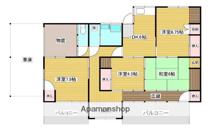 宮崎県都城市菓子野町(一戸建)の賃貸物件戸建ての間取り