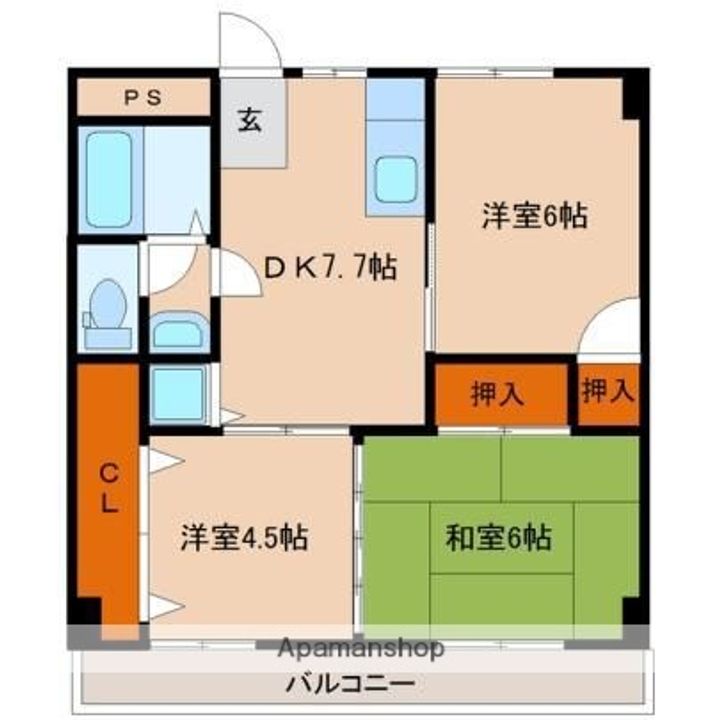 住吉コーポ2Aの間取り