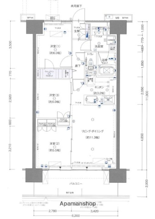 レーベン宮崎 ONE TOWERの間取り