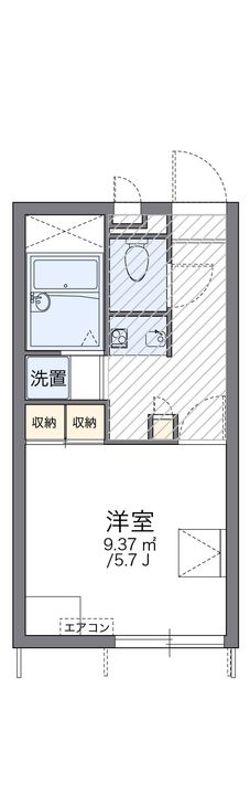 レオパレスプルメリアⅢ109の間取り