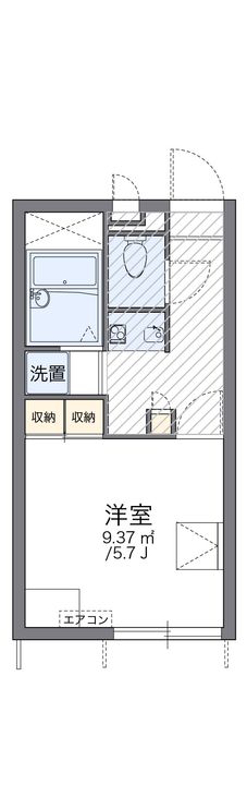 レオパレスプルメリアⅢ101の間取り