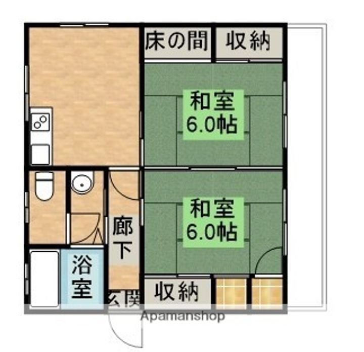 内山コーポ202の間取り