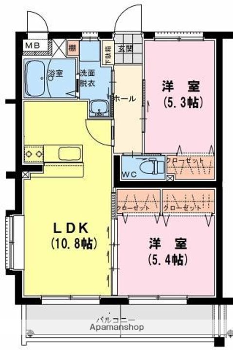 ユーミー多々良 Bの間取り