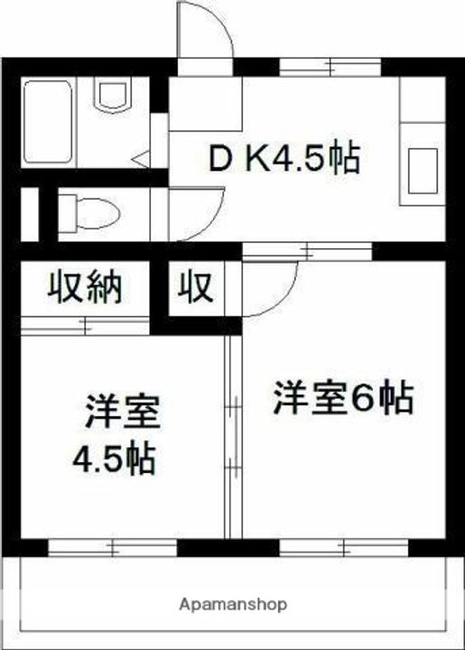恒南コーポ203の間取り