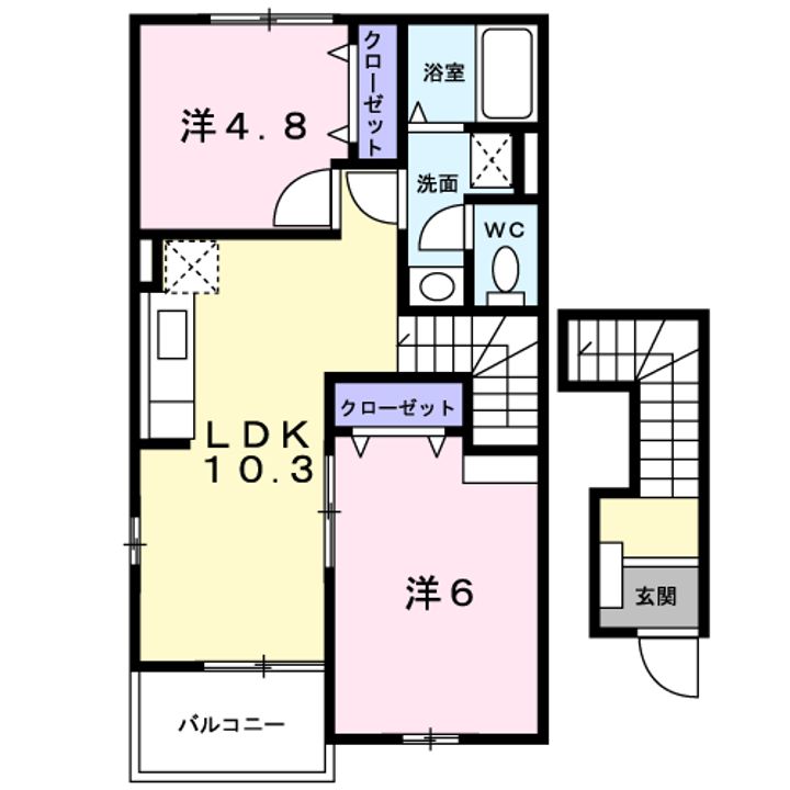 ヴィラ ルミエールBの間取り