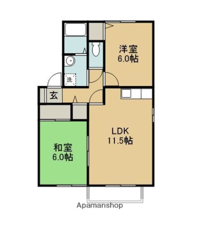 セジュールMⅠ102の間取り