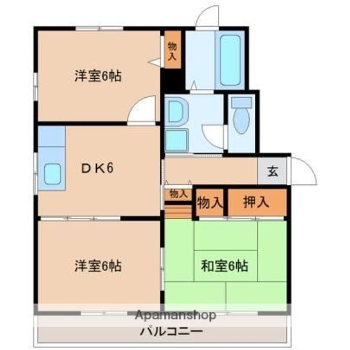 シャトル木花台H101の間取り