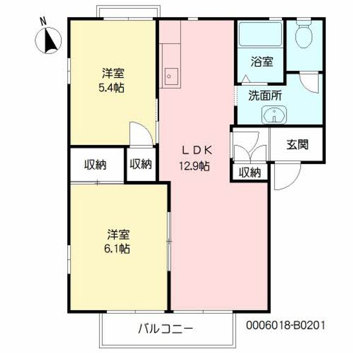 フォンテ月見ヶ丘 弐番館の間取り
