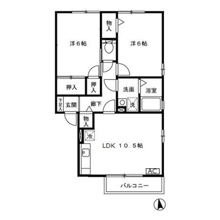 コンフォーレ原田 A棟の間取り