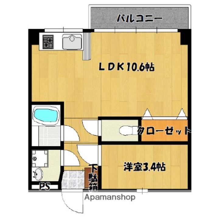 鹿児島県鹿児島市照国町の賃貸マンションの間取り