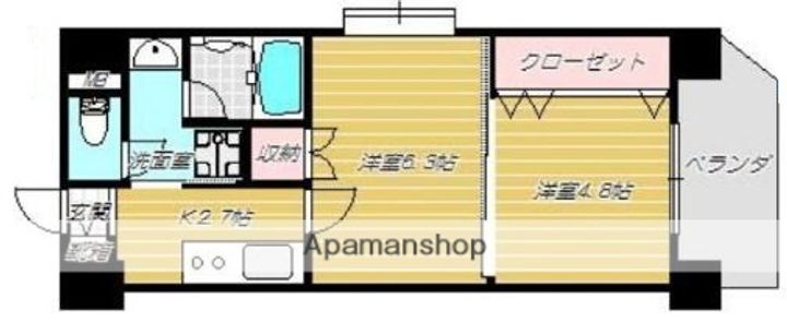 鹿児島県鹿児島市東谷山2丁目の賃貸マンションの間取り