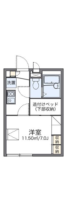 レオパレス鴨池202の間取り