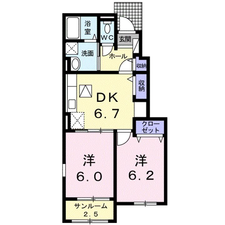 コンフォートホープ田川の間取り