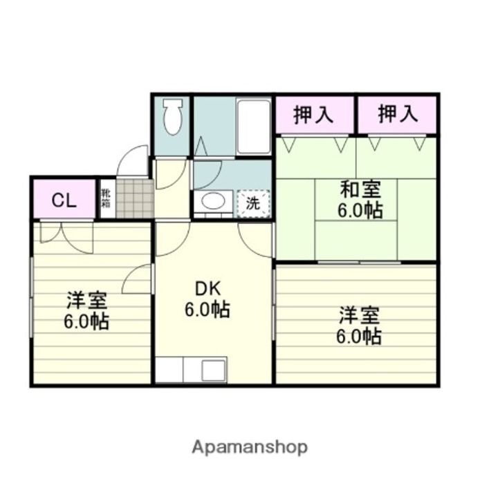 ウエストヒルズ西紫原A棟の間取り