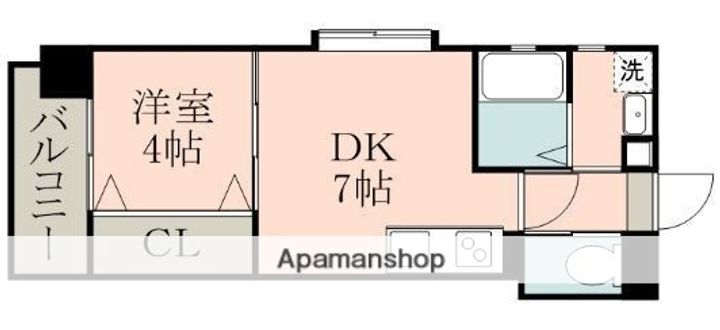 鹿児島県鹿児島市平之町の賃貸マンションの間取り