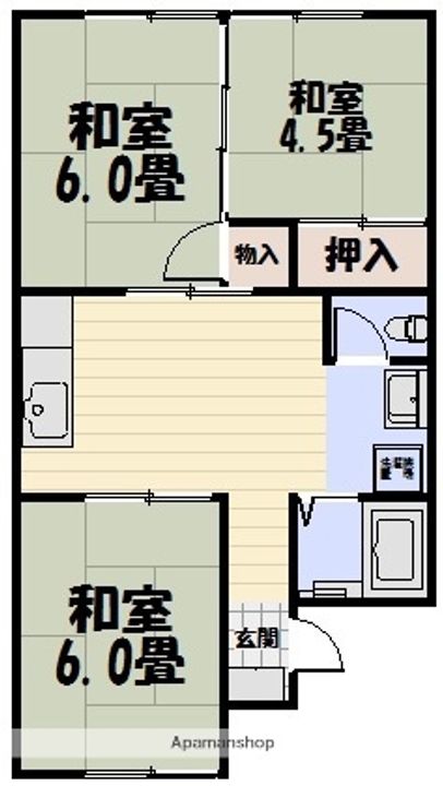 コーポ田原C202の間取り