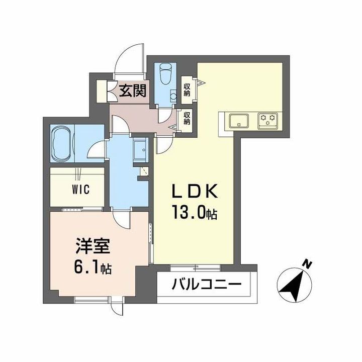 鹿児島県鹿児島市長田町の賃貸マンションの間取り