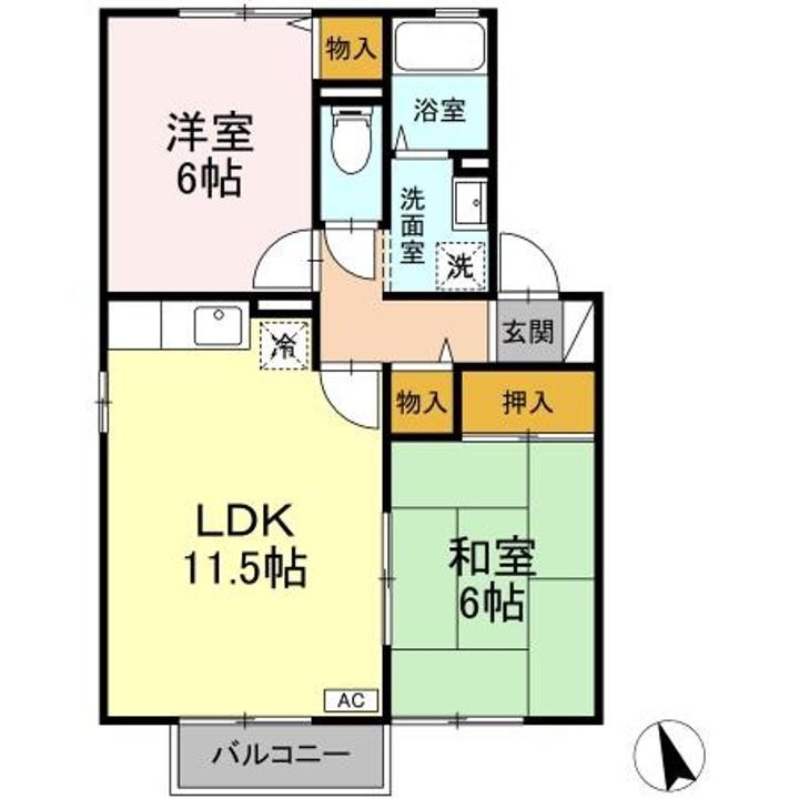 グランシャリオAB B棟の間取り