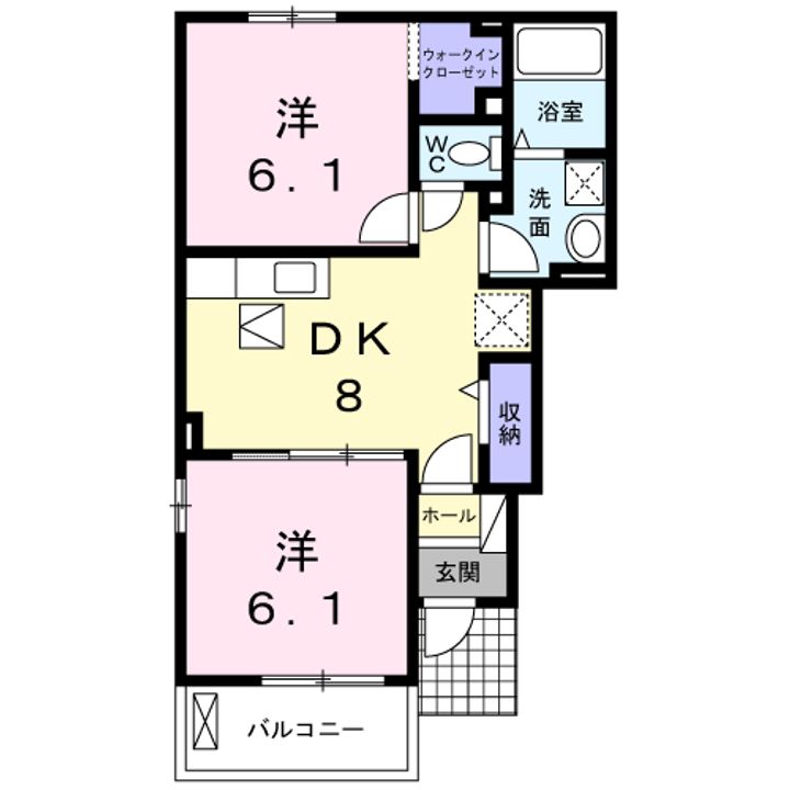 旅人村Hの間取り