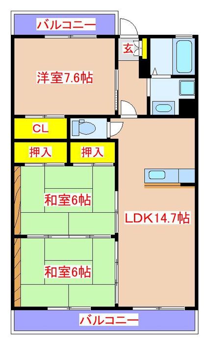 鹿児島県霧島市隼人町見次の賃貸マンションの間取り