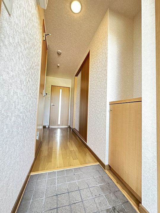 鹿児島県姶良市西餅田の賃貸マンションの玄関