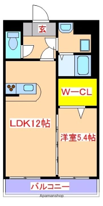 鹿児島県姶良市加治木町木田の賃貸マンションの間取り