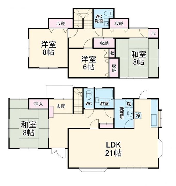 静岡県掛川市子隣(一戸建)の賃貸物件の間取り