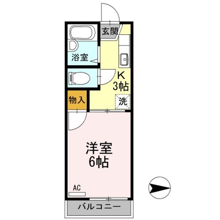 神奈川県厚木市温水(アパート)の賃貸物件の間取り