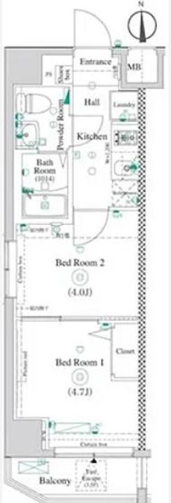 東京都足立区加平1(マンション)の賃貸物件の間取り