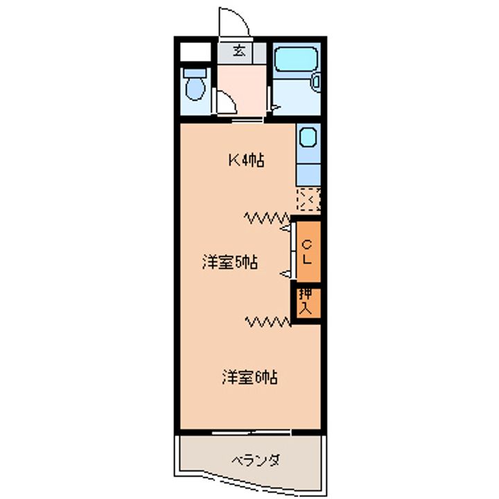大分県大分市新町(マンション)の賃貸物件の間取り