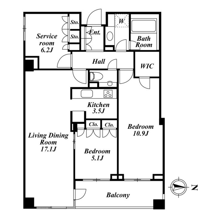 コスモリード南麻布の間取り