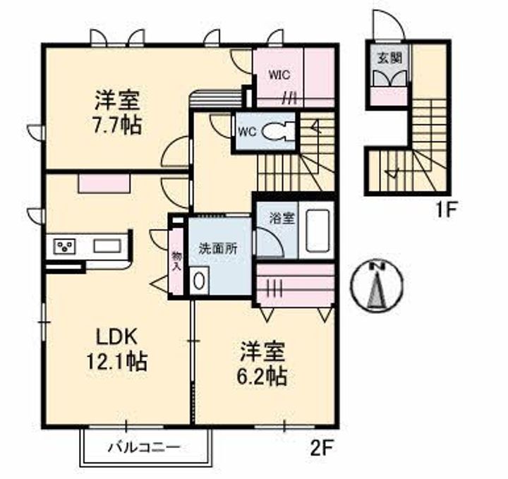 アヴィーロード今保 B棟の間取り