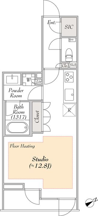 LUMIEC suite EBISU ルミークスイート恵比寿の間取り
